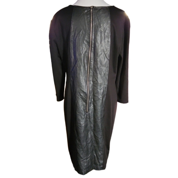 New York & Company Stretch Faux Leather Dress Black with back zipper Size: XL - Picture 3 of 7